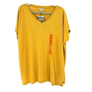 ORVIS‎ Women's Tunic Knit Top V-Neck XXL 2XL Mustard Hiking Camping Outdoors New